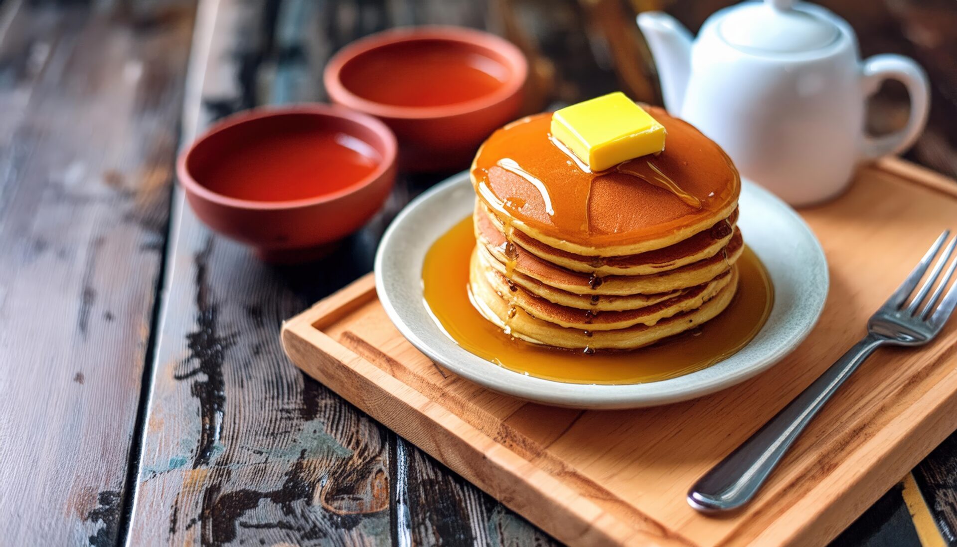 和風カフェのパンケーキ