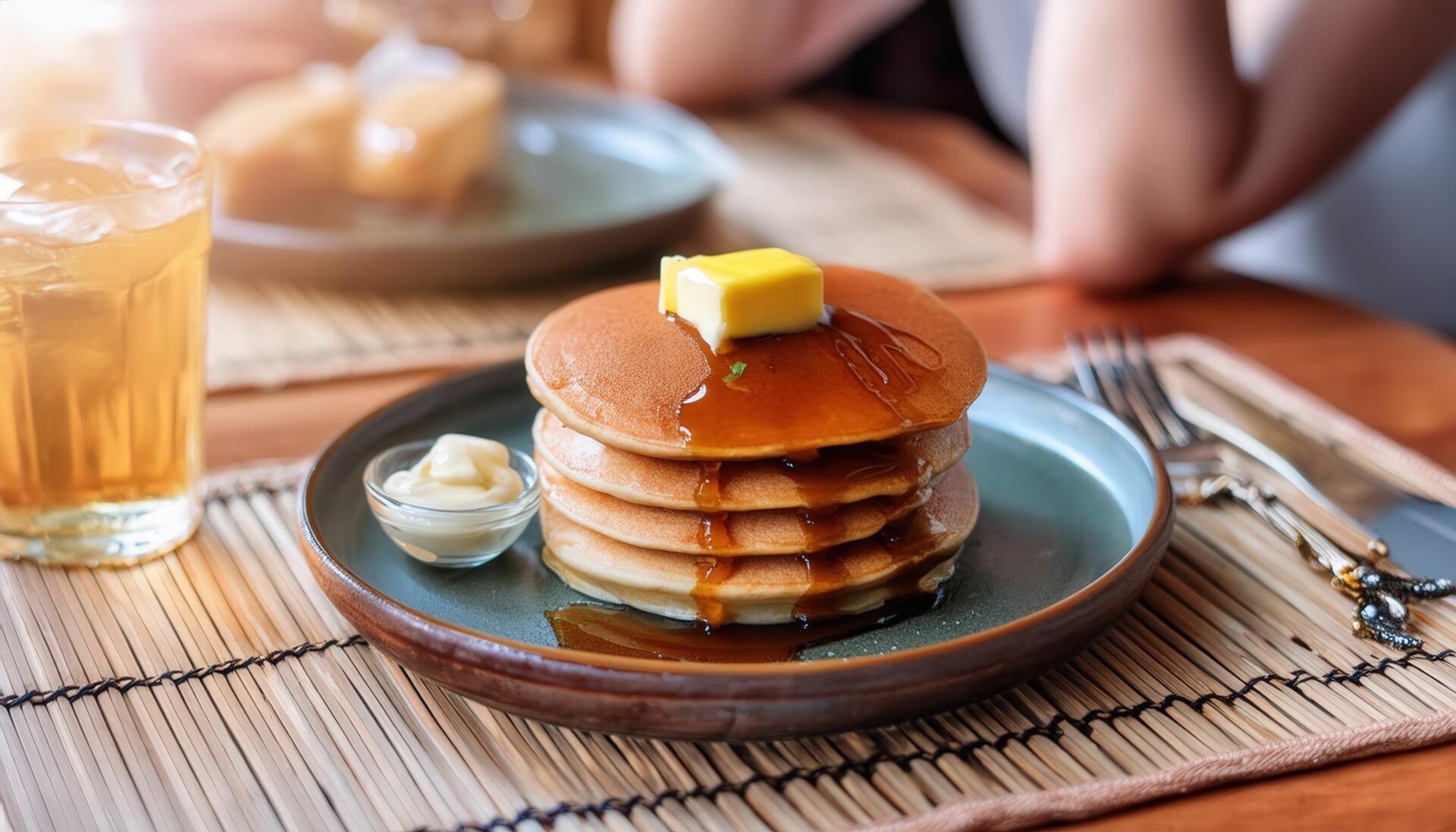 パンケーキとアイスティー