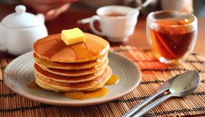 和風ティーセットとパンケーキ