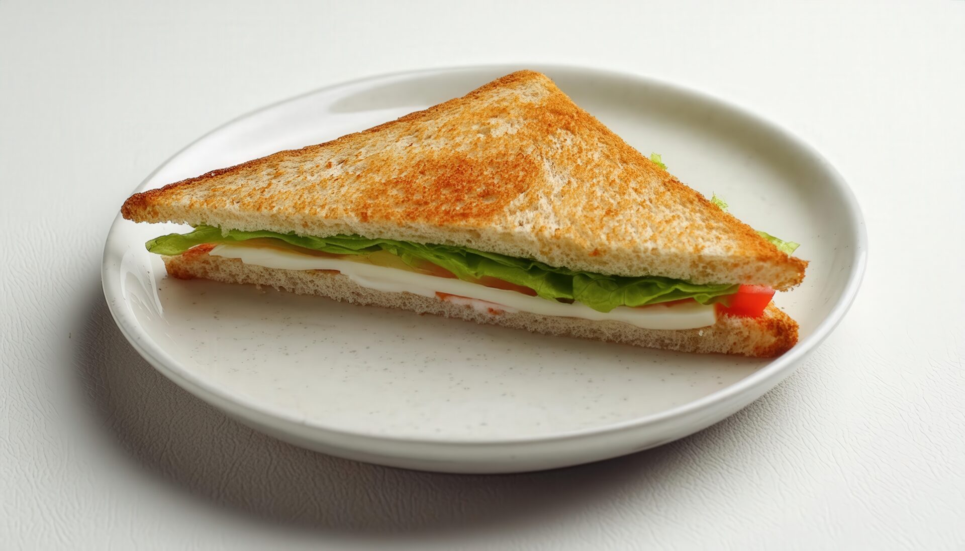 トーストサンドと白いプレート