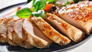 サラダ添えのチキンスライス