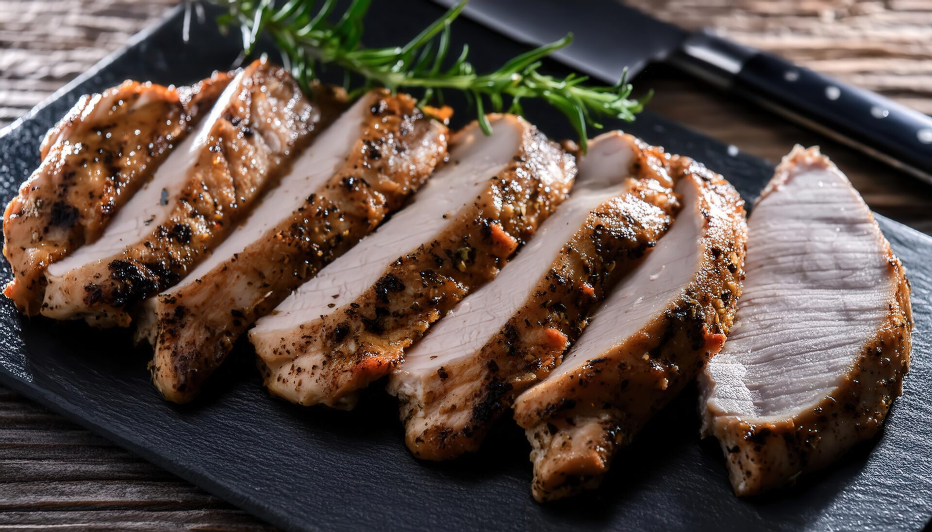 黒板プレートのハーブチキン