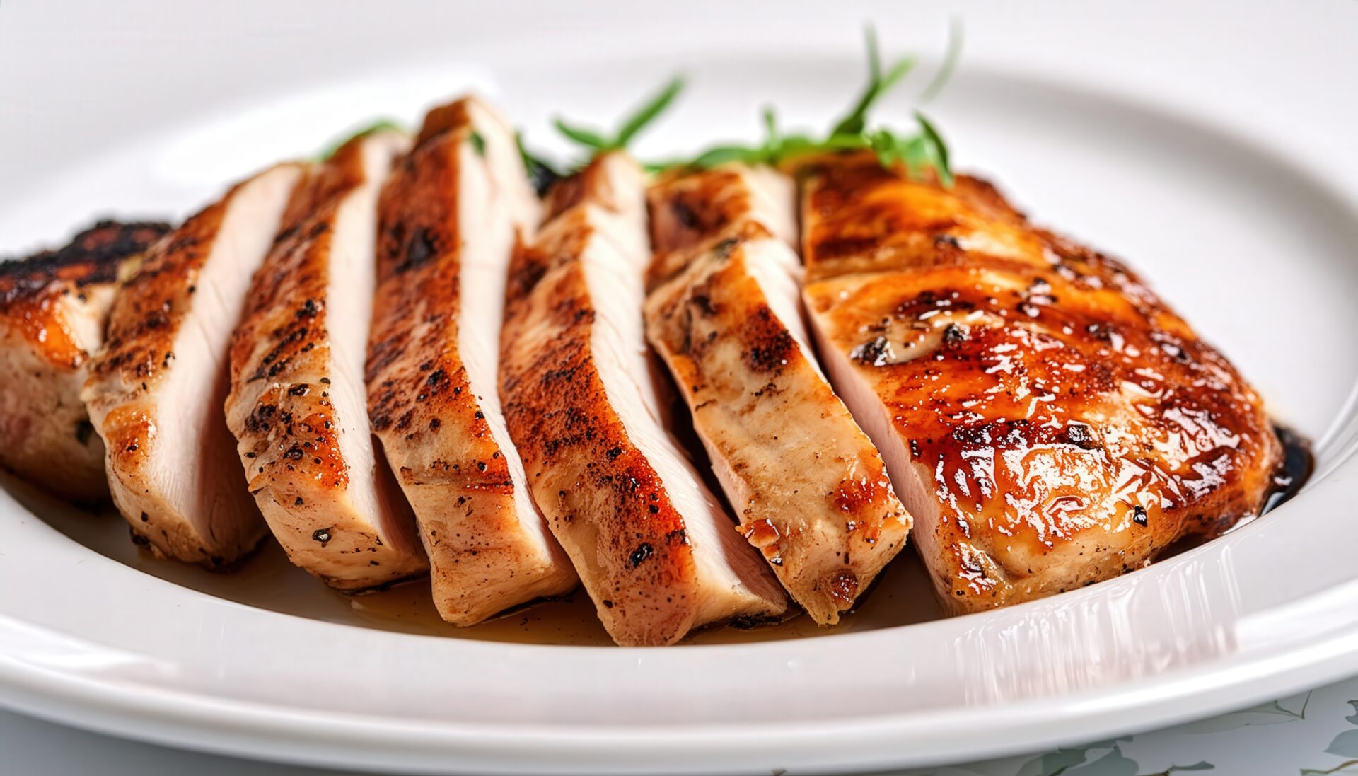 盛り付けられたジューシーチキン