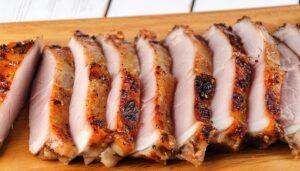 カッティングボードのポークスライス