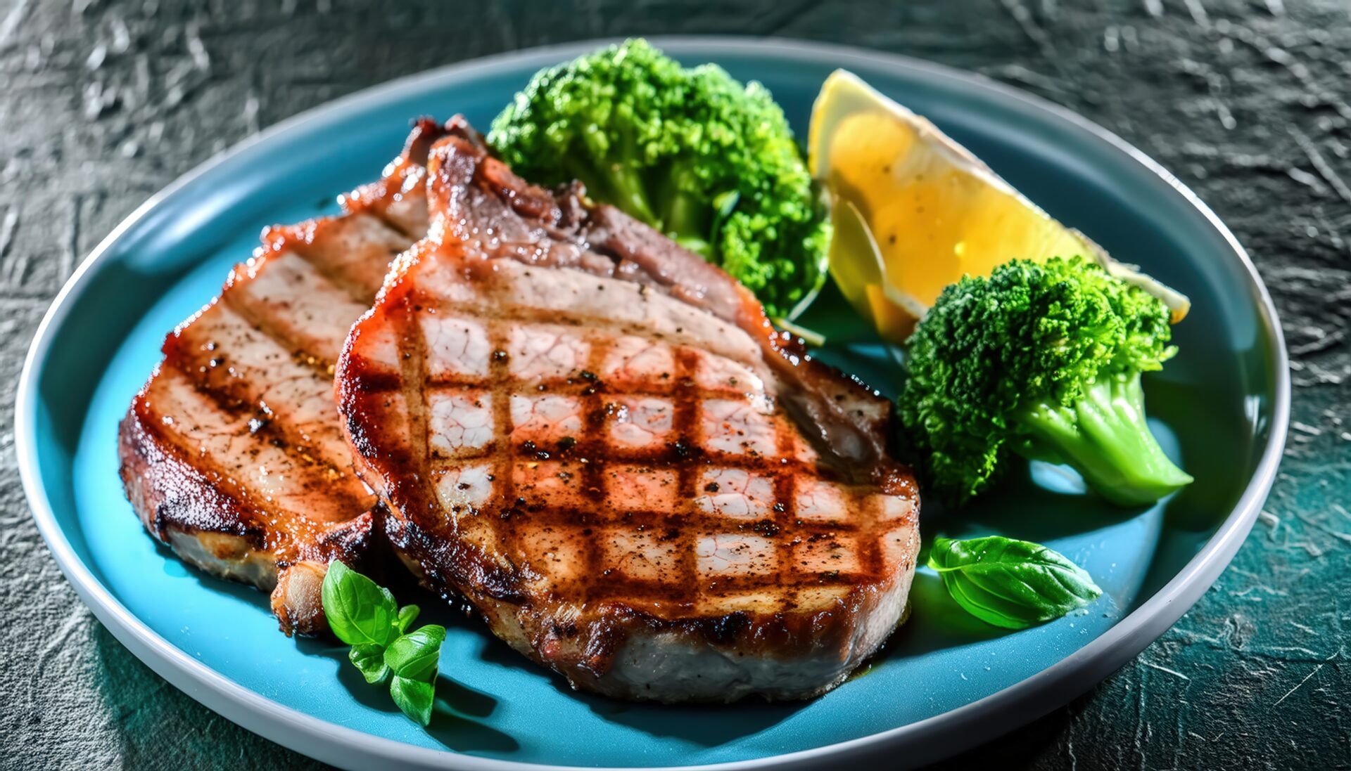 ブロッコリーとポークステーキ