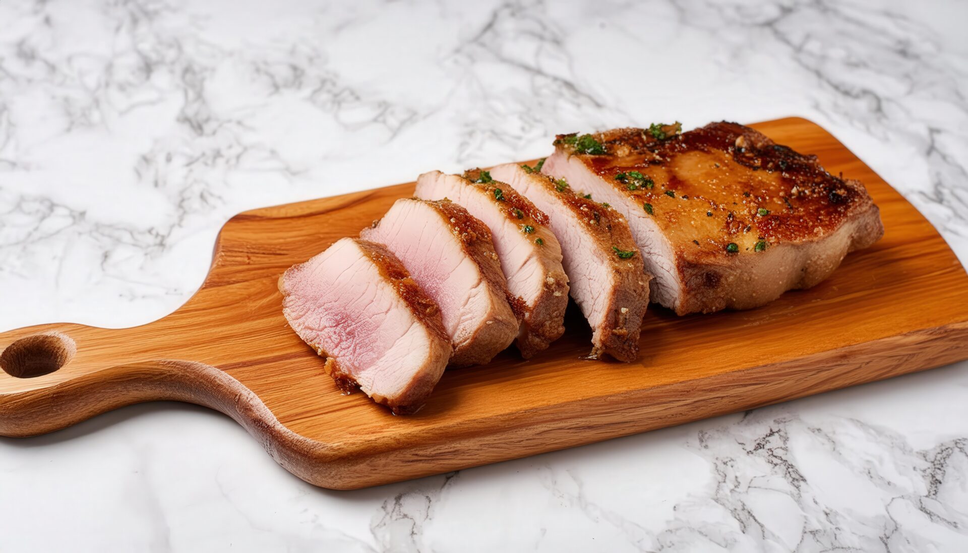木製ボードのローストポーク