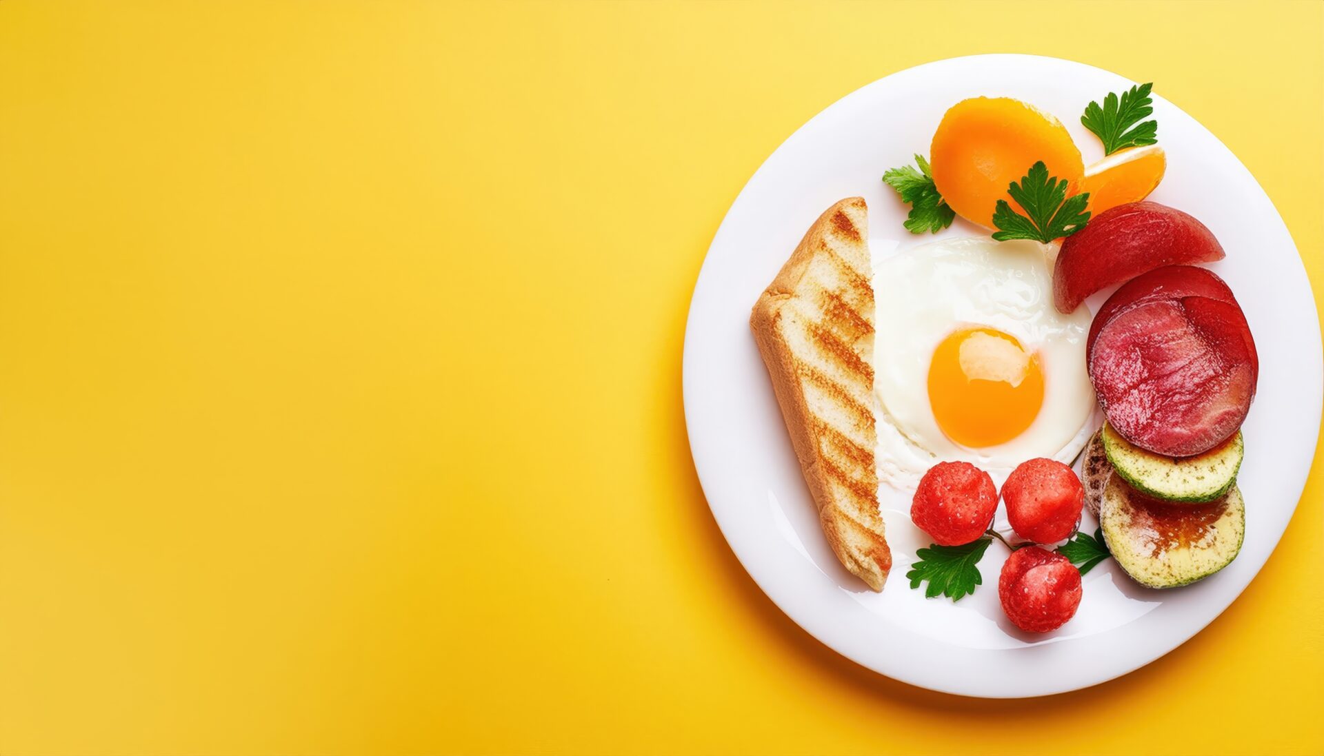 カラフルな朝食プレート