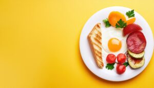 カラフルな朝食プレート