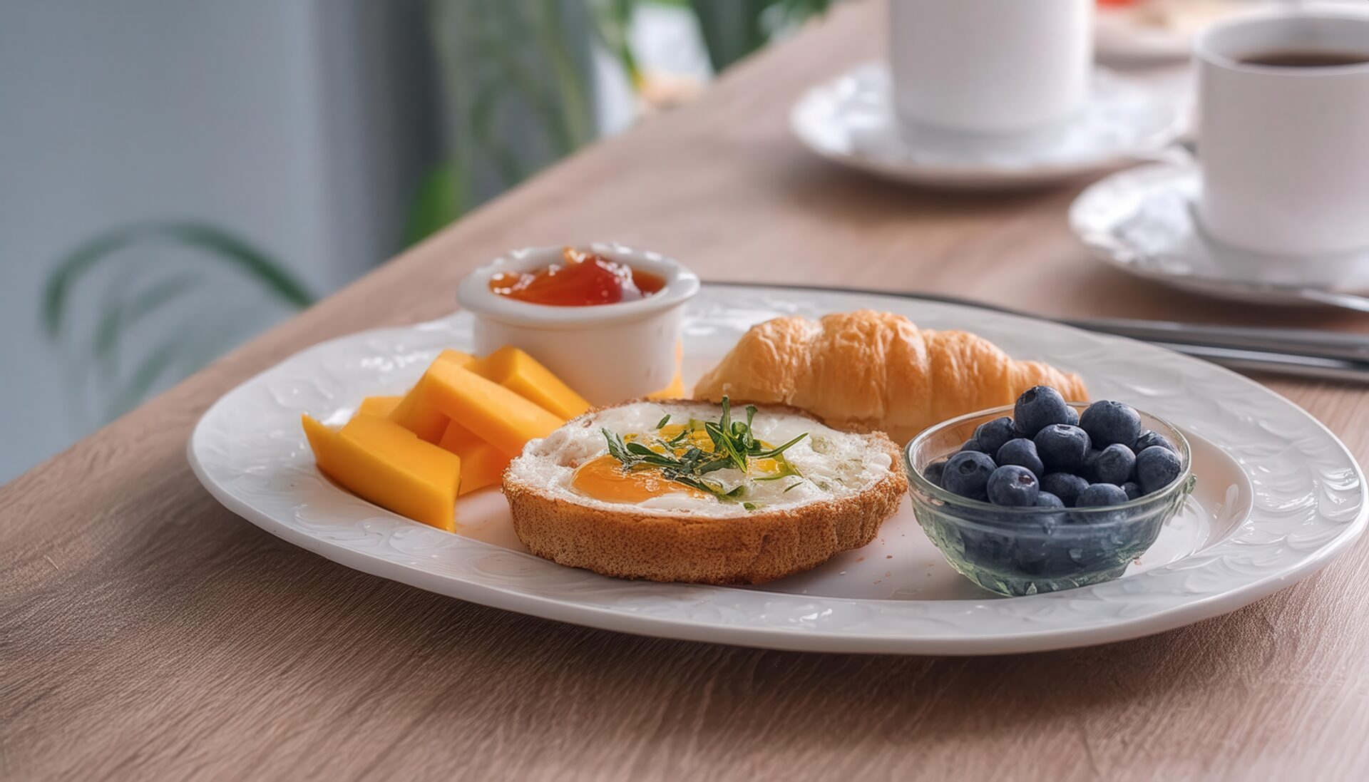 ワンプレートの朝食セット