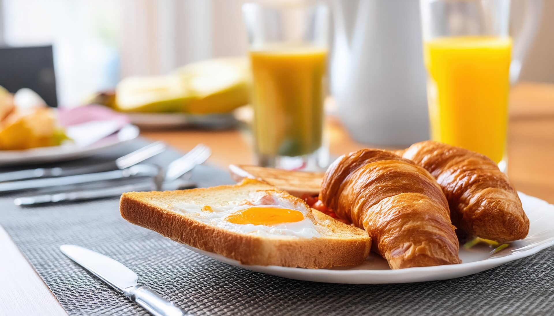 朝食セット（クロワッサンとトースト）
