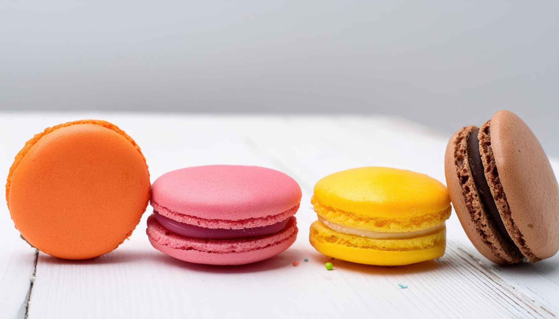 横に並んだカラフルマカロン