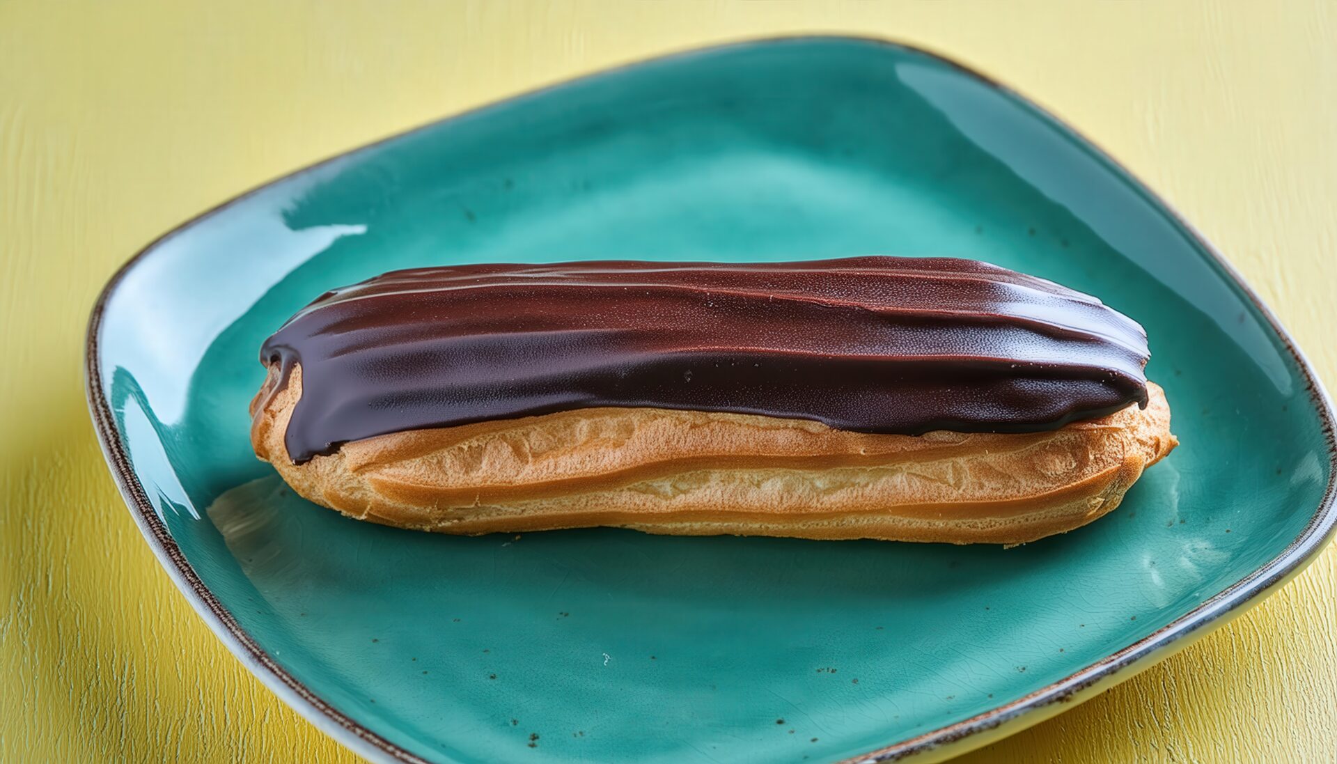 緑皿のチョコエクレア