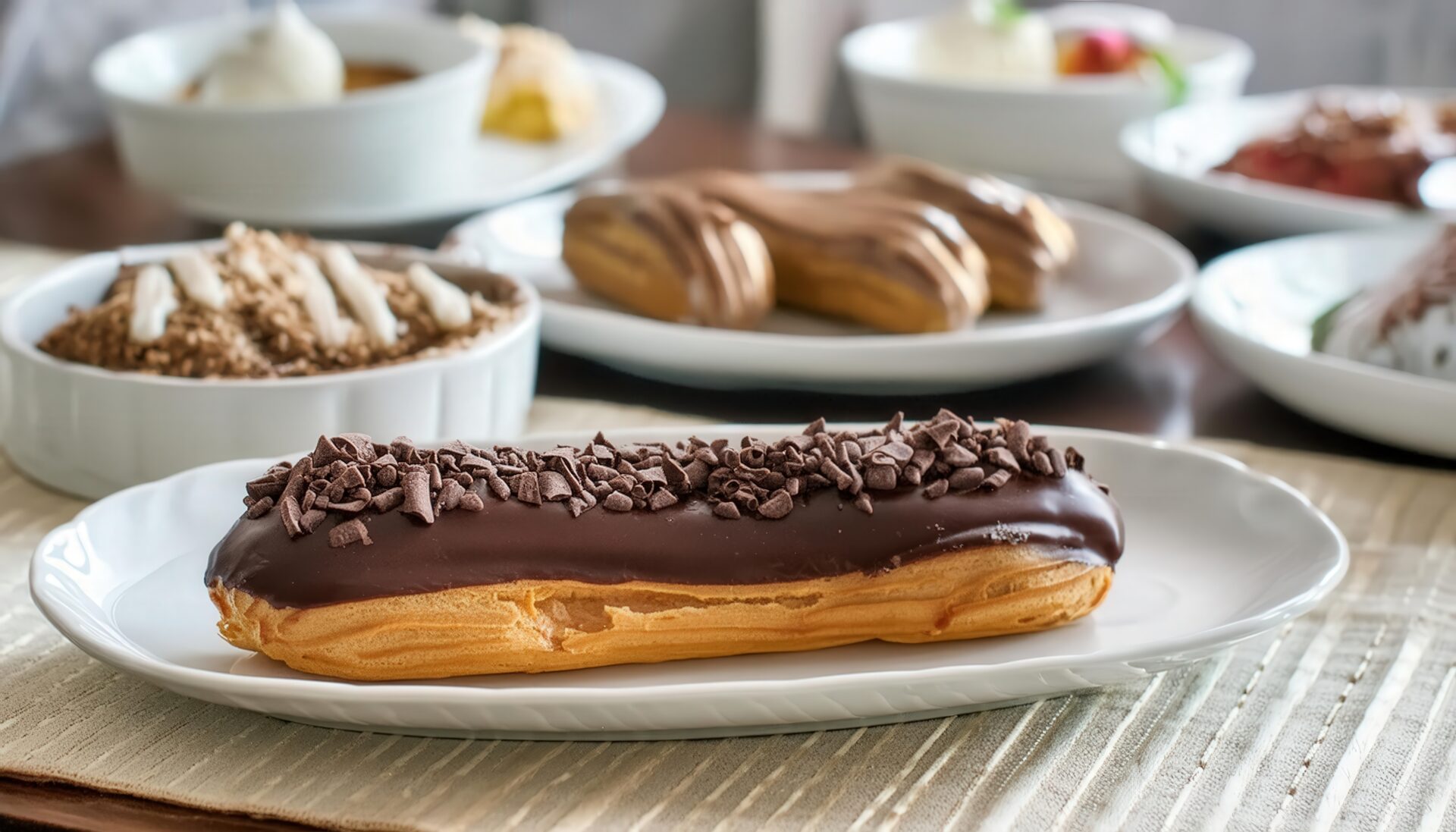 チョコチップエクレアとベーカリープレート