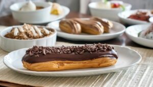 チョコチップエクレアとベーカリープレート