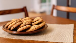 木製プレートのクッキー
