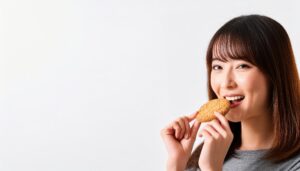クッキーを食べる女性1