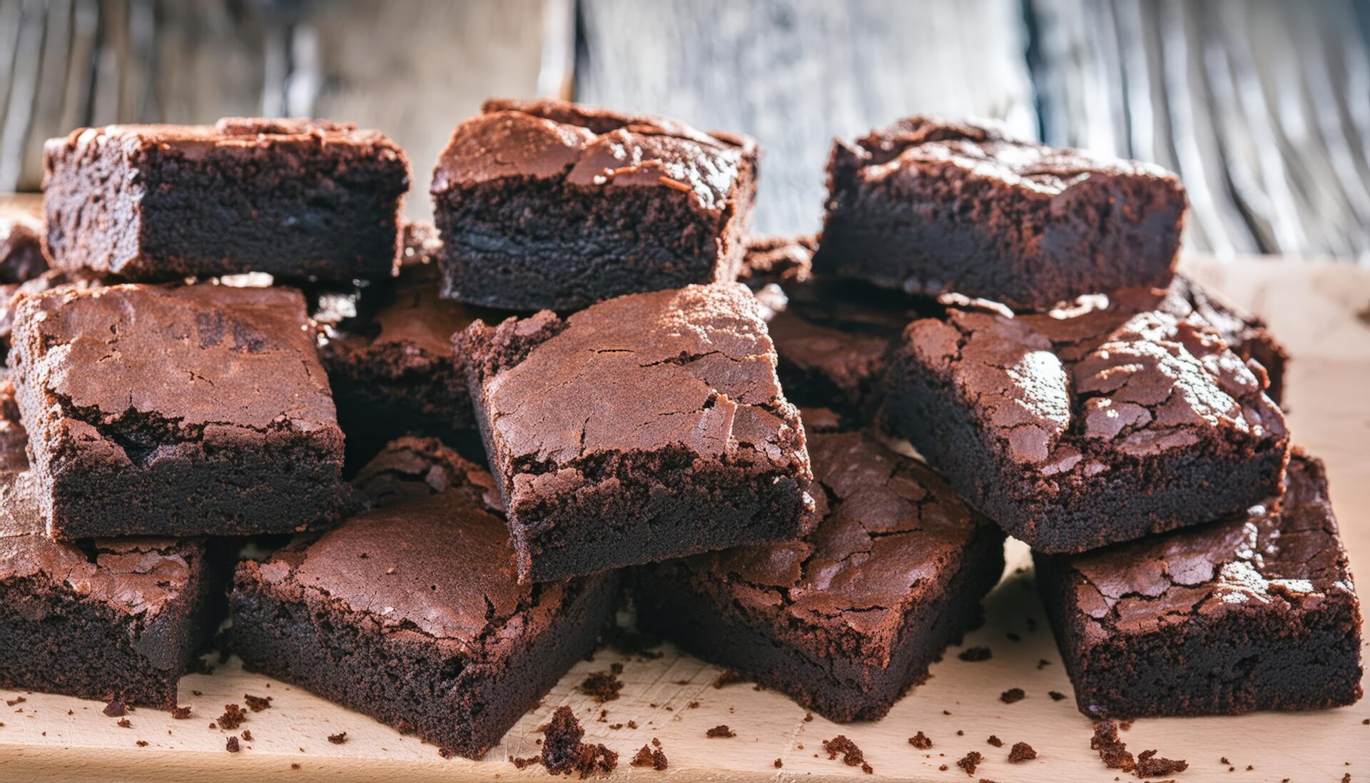 木製ボードの上のブラウニー