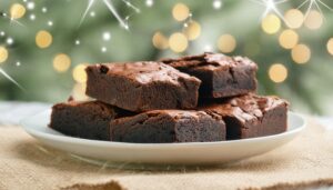 クリスマス風のブラウニー盛り付け
