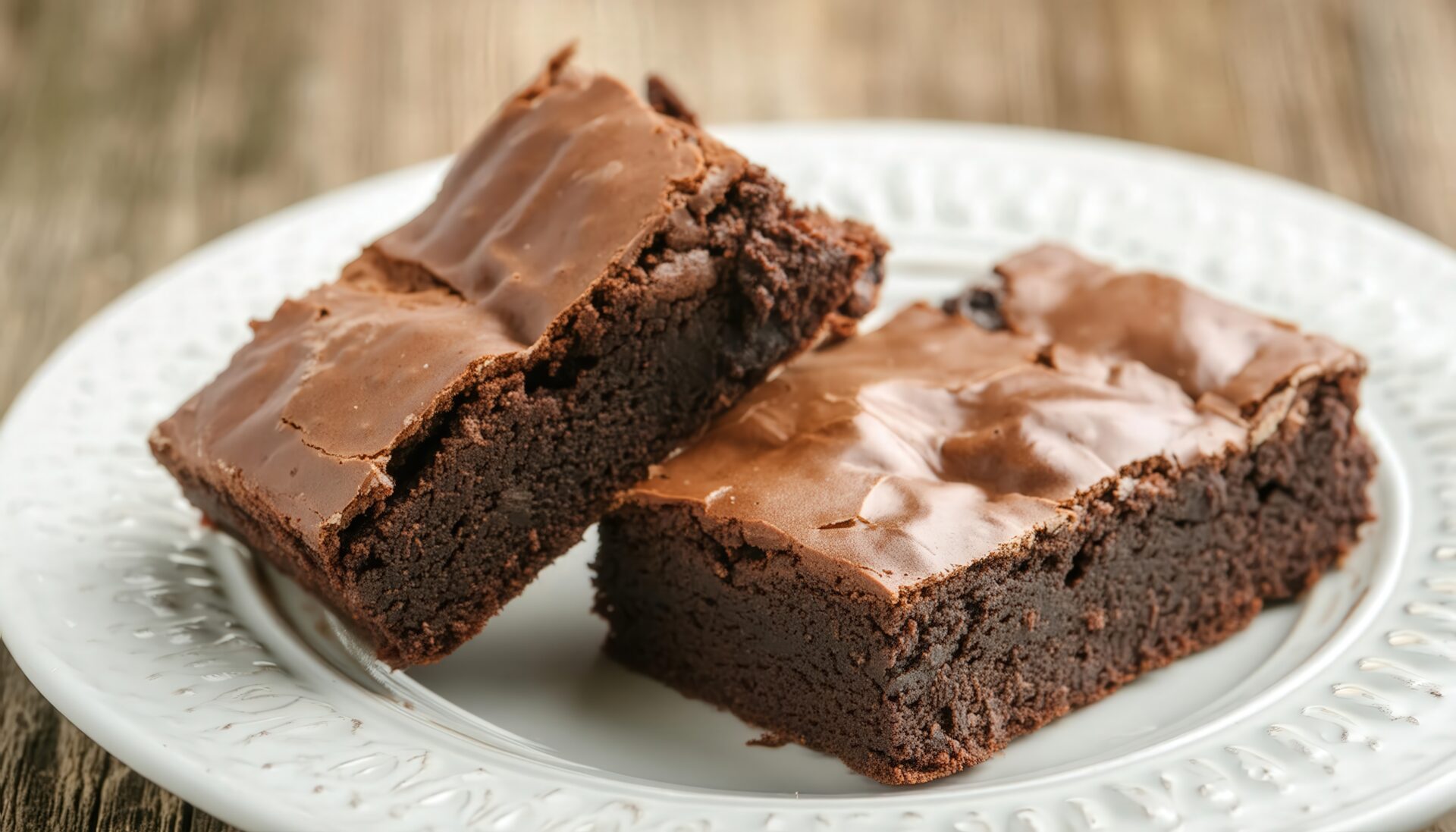 装飾皿にのせたブラウニー