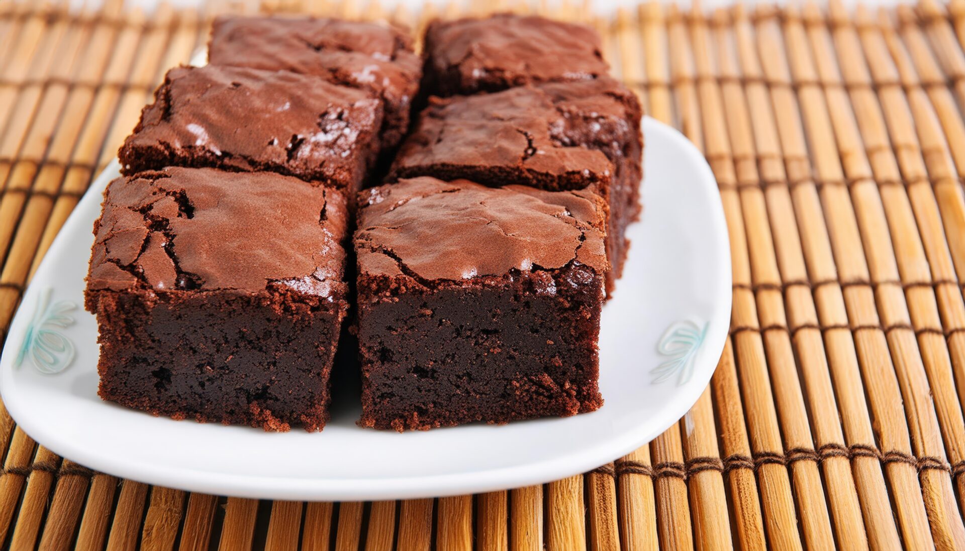 白い皿に整列したブラウニー