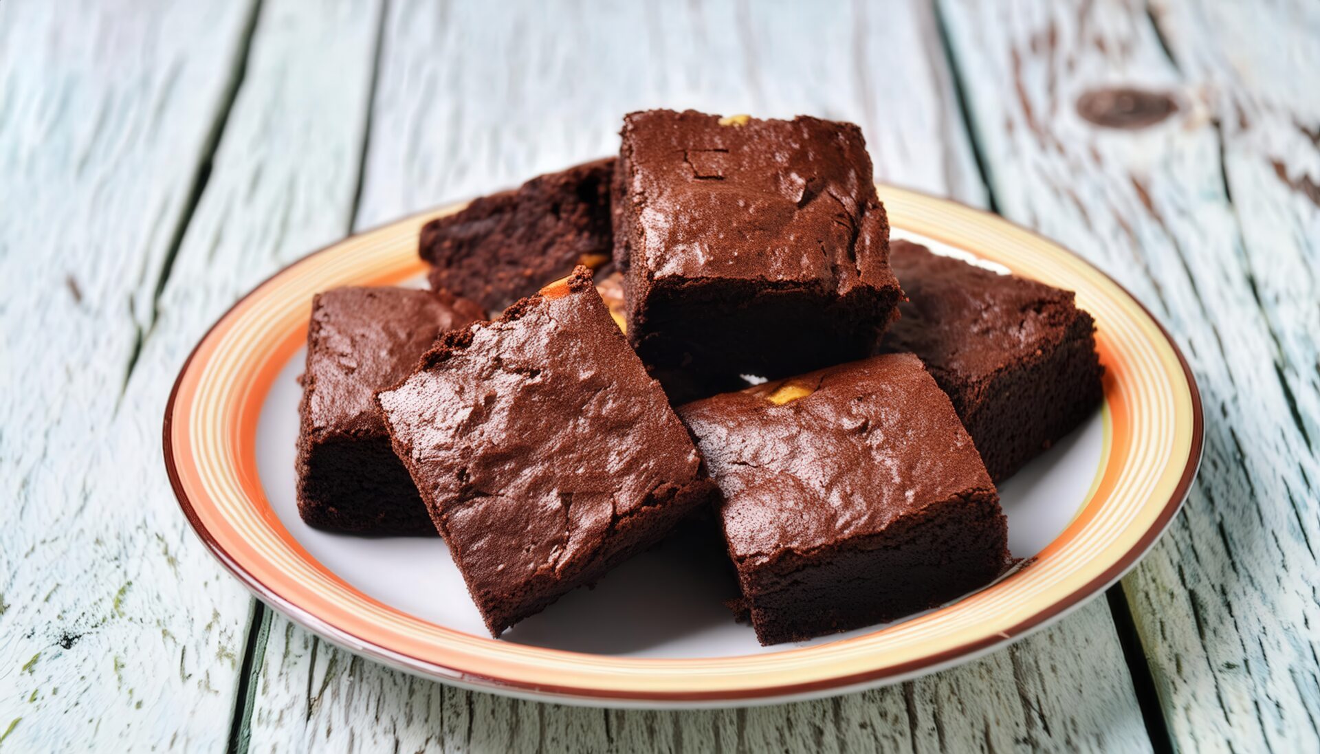 カラフル皿のブラウニー