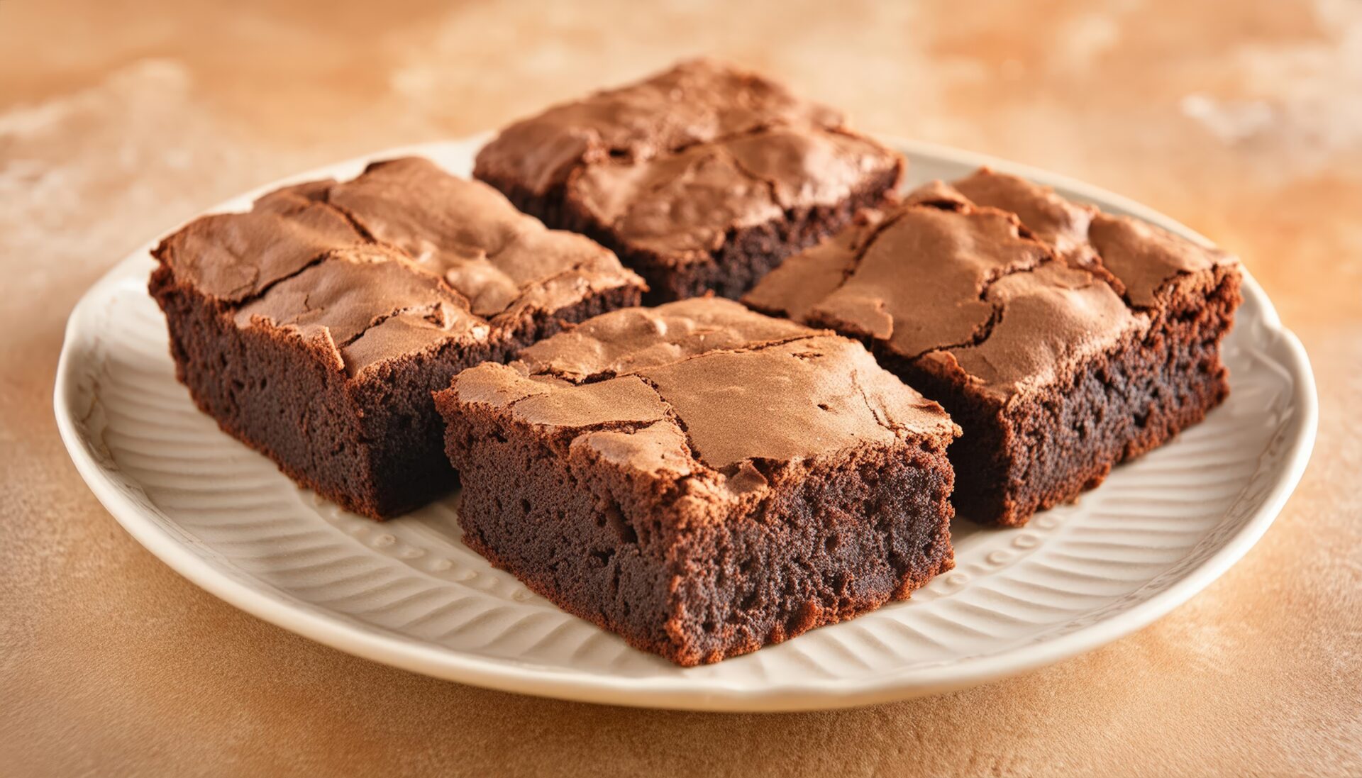 ベージュ背景のブラウニー