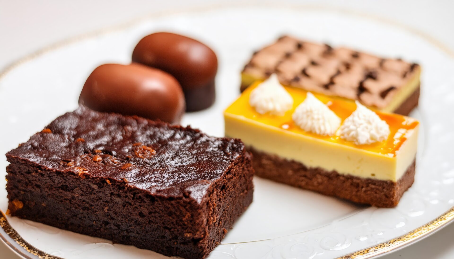 ブラウニーとデザートプレート