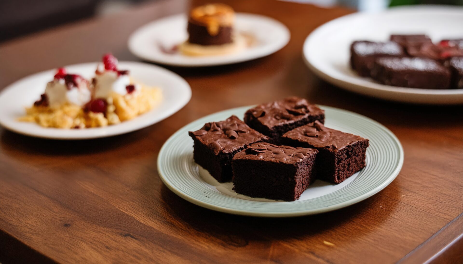 デザートプレートとブラウニーの盛り合わせ