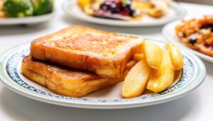 リンゴ添えのフレンチトースト