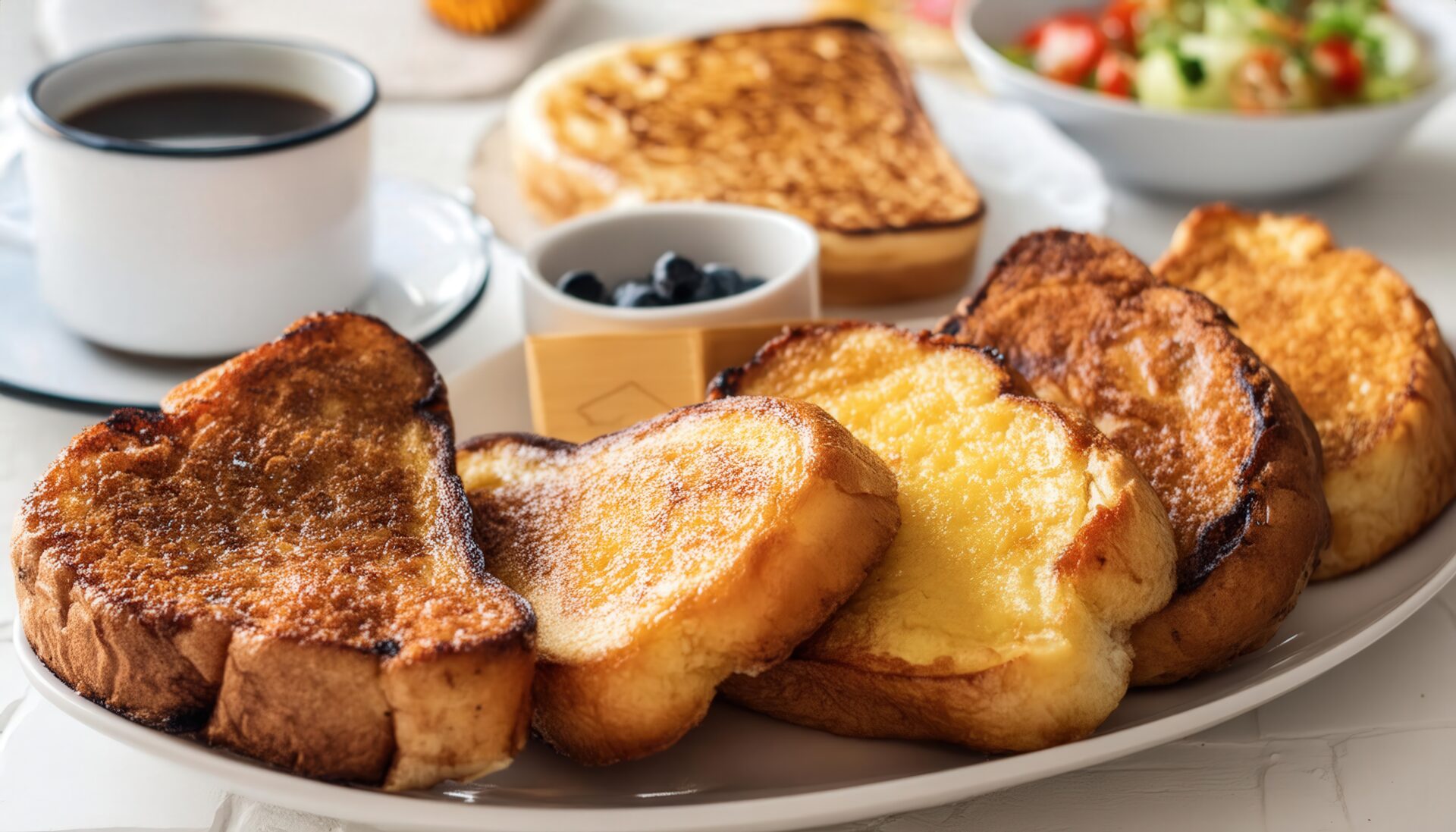 コーヒーとフレンチトーストの朝食セット