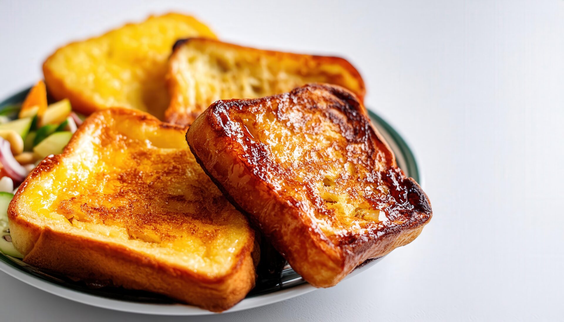 白いプレートに盛られた複数のフレンチトースト