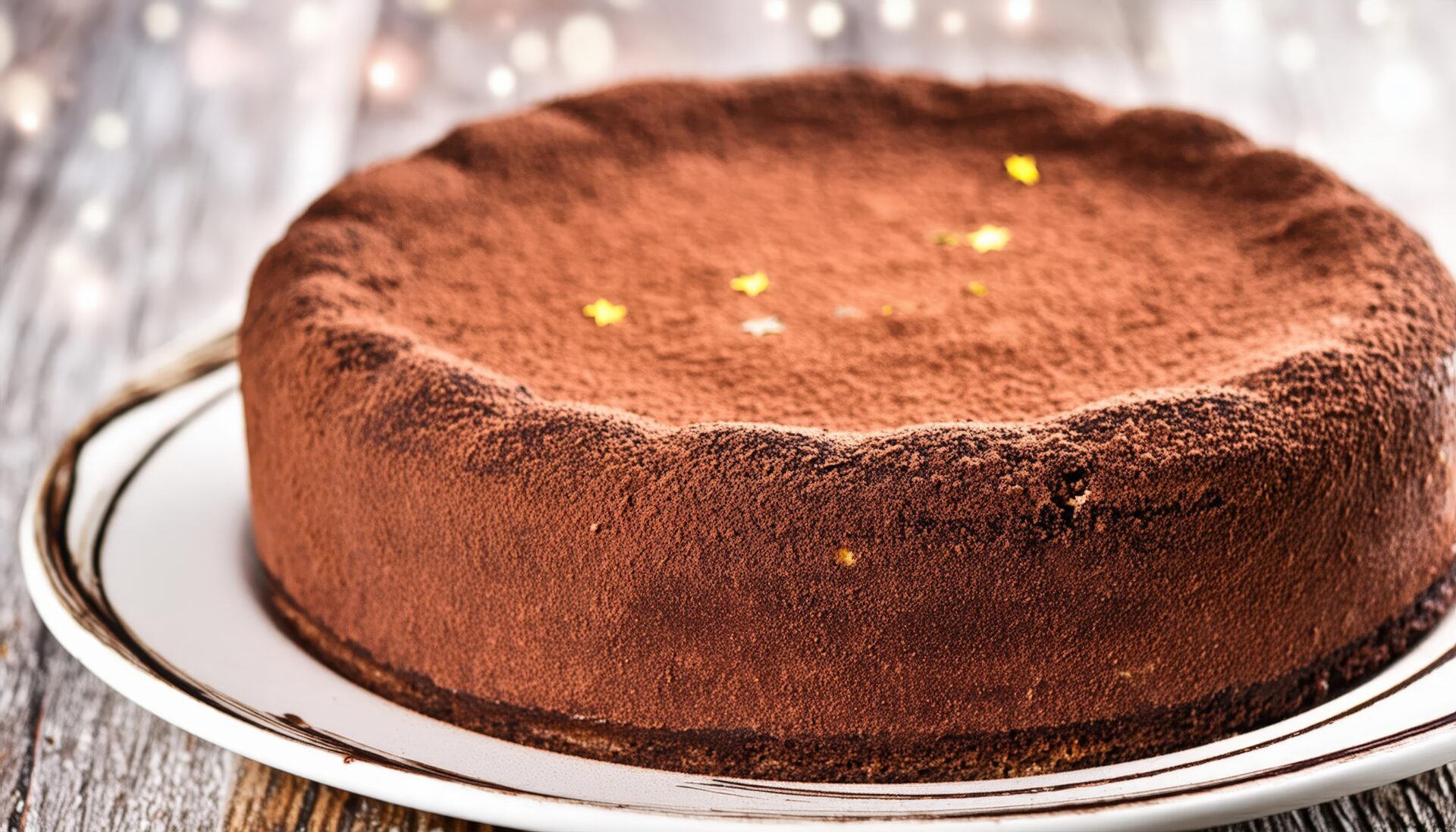 ガトーショコラと星型デコレーション