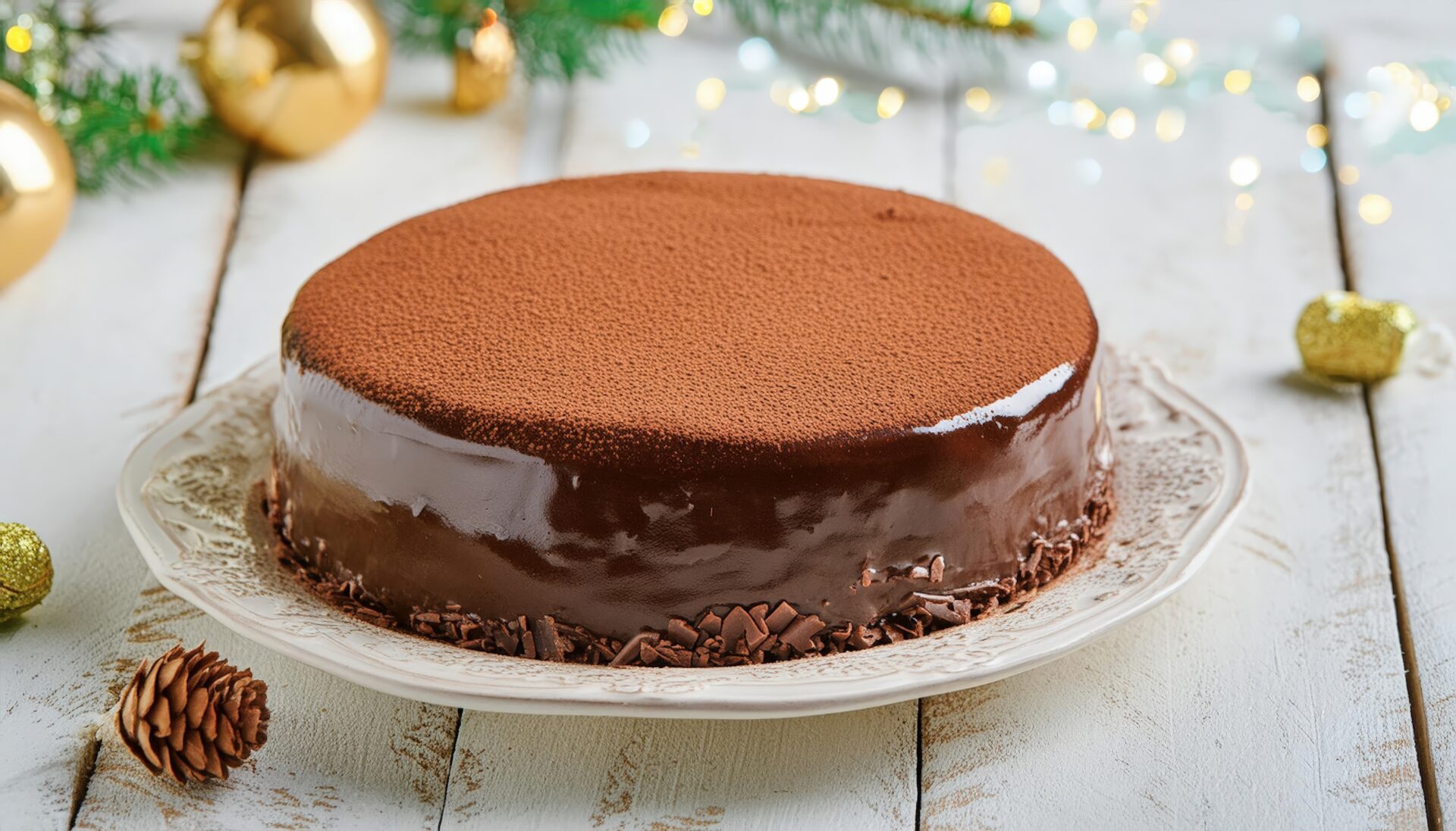 ガトーショコラのクリスマスプレート