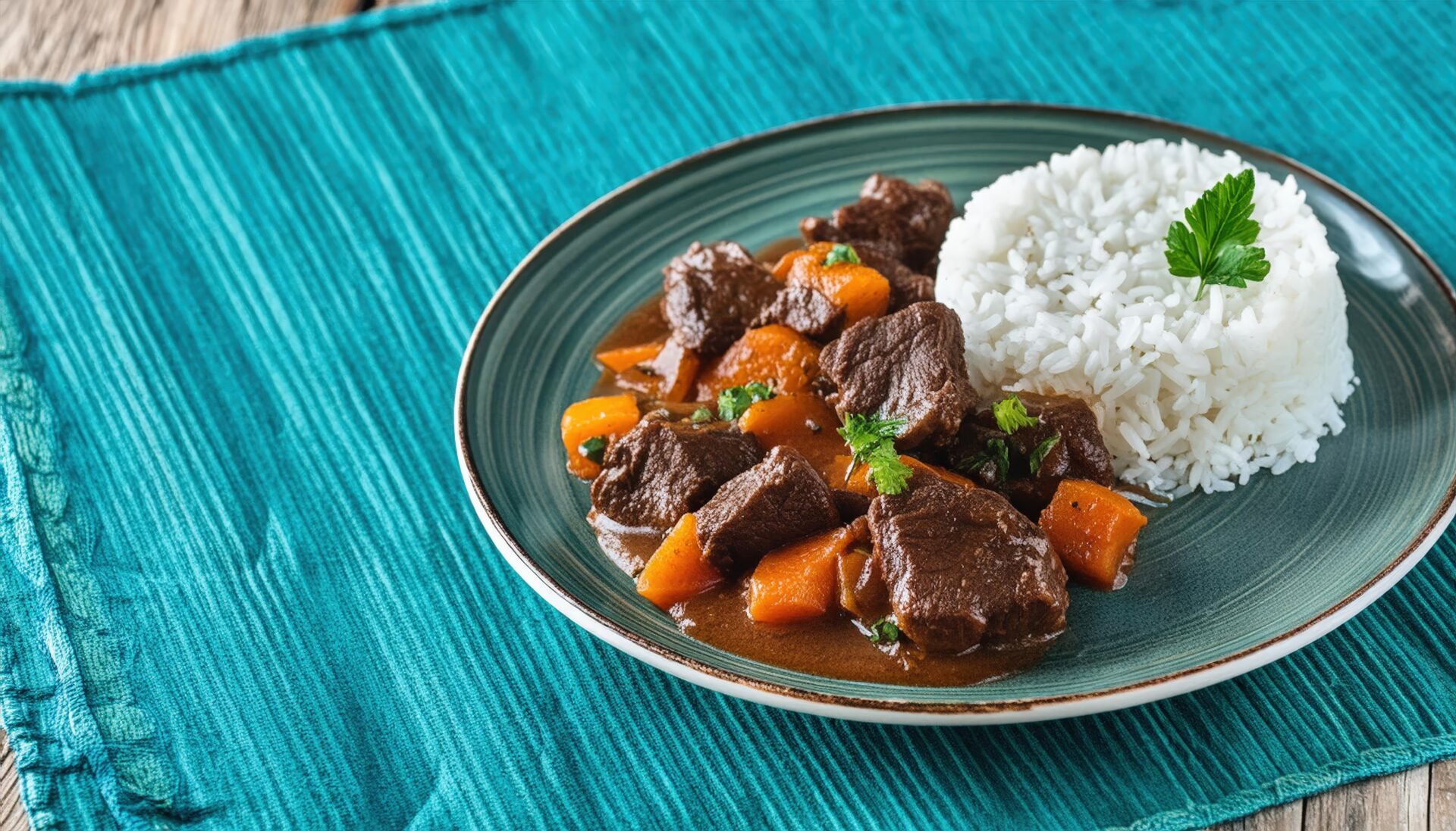 ビーフシチューのプレート盛り