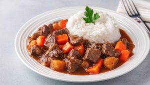 ビーフシチューとごはんのプレート