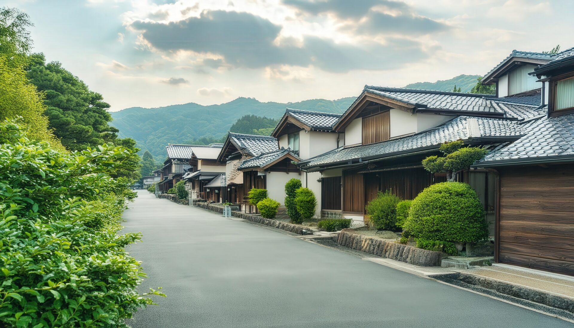 和風住宅の並ぶ静かな通り