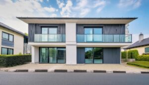 シンプルなモダン住宅の正面外観