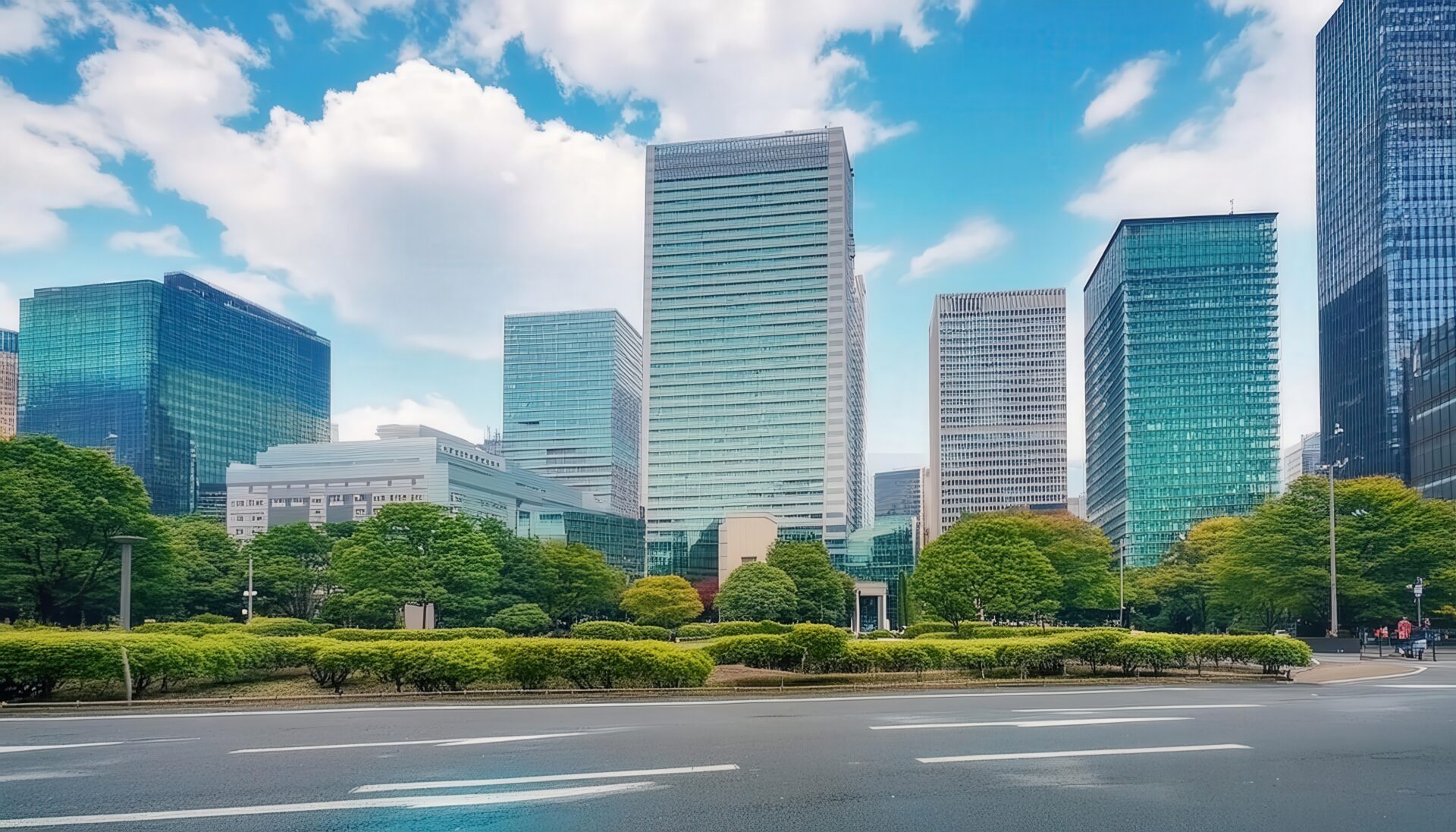 オフィス街と公園