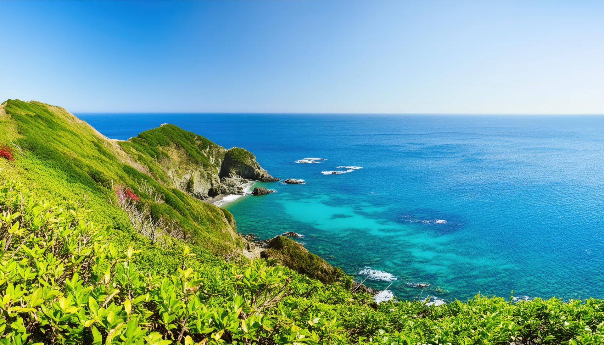 海岸線と青い海