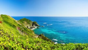 海岸線と青い海