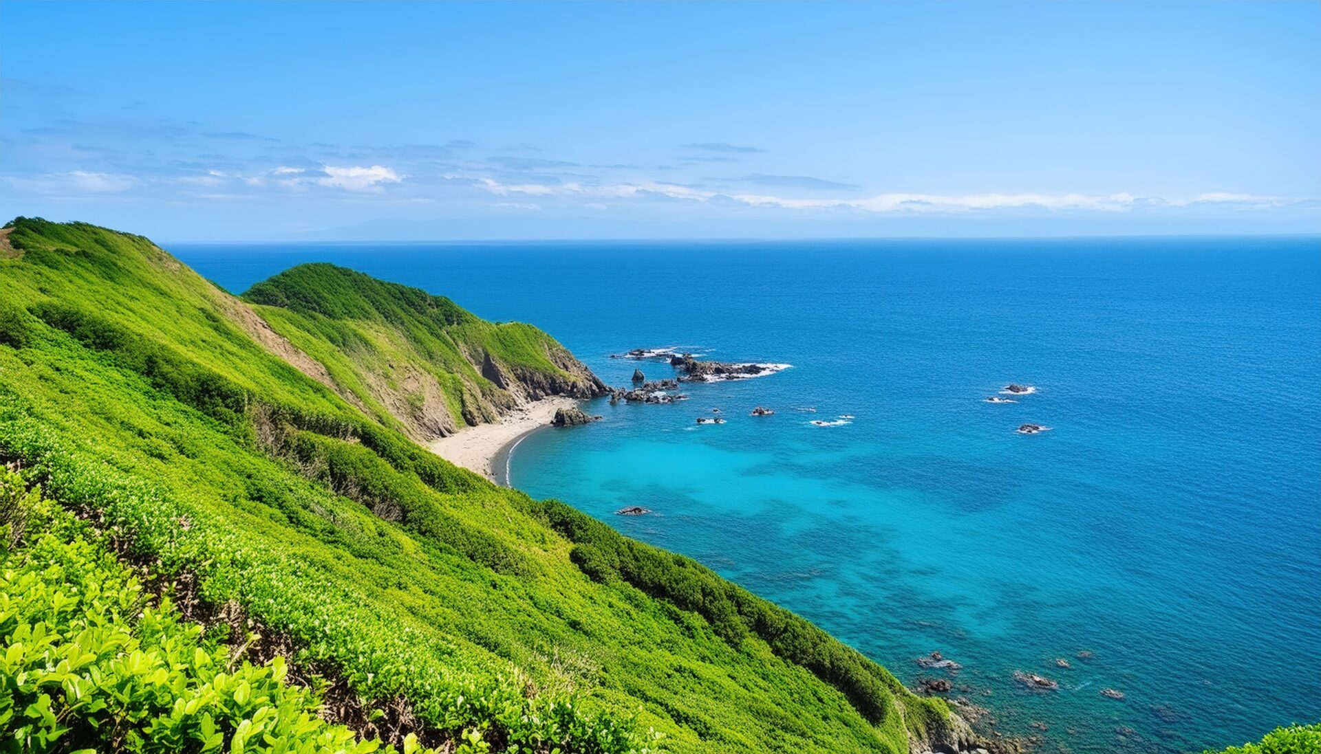 崖と青い海の絶景