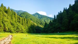 森に囲まれた草原