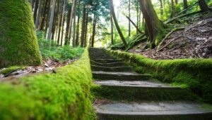苔むした階段