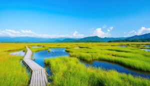 湿原と池の風景