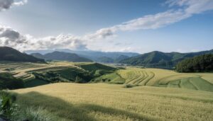 棚田と山並み