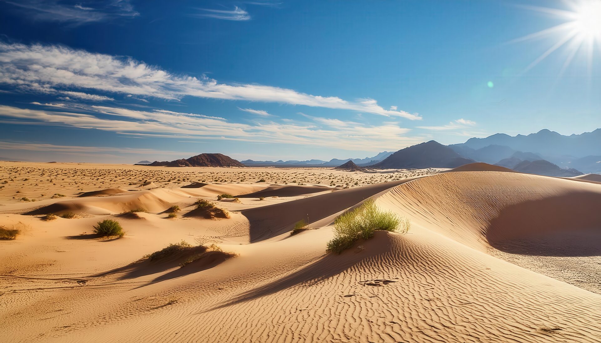 広がる砂漠と青空