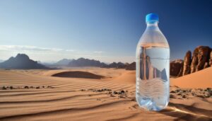 砂漠とペットボトル