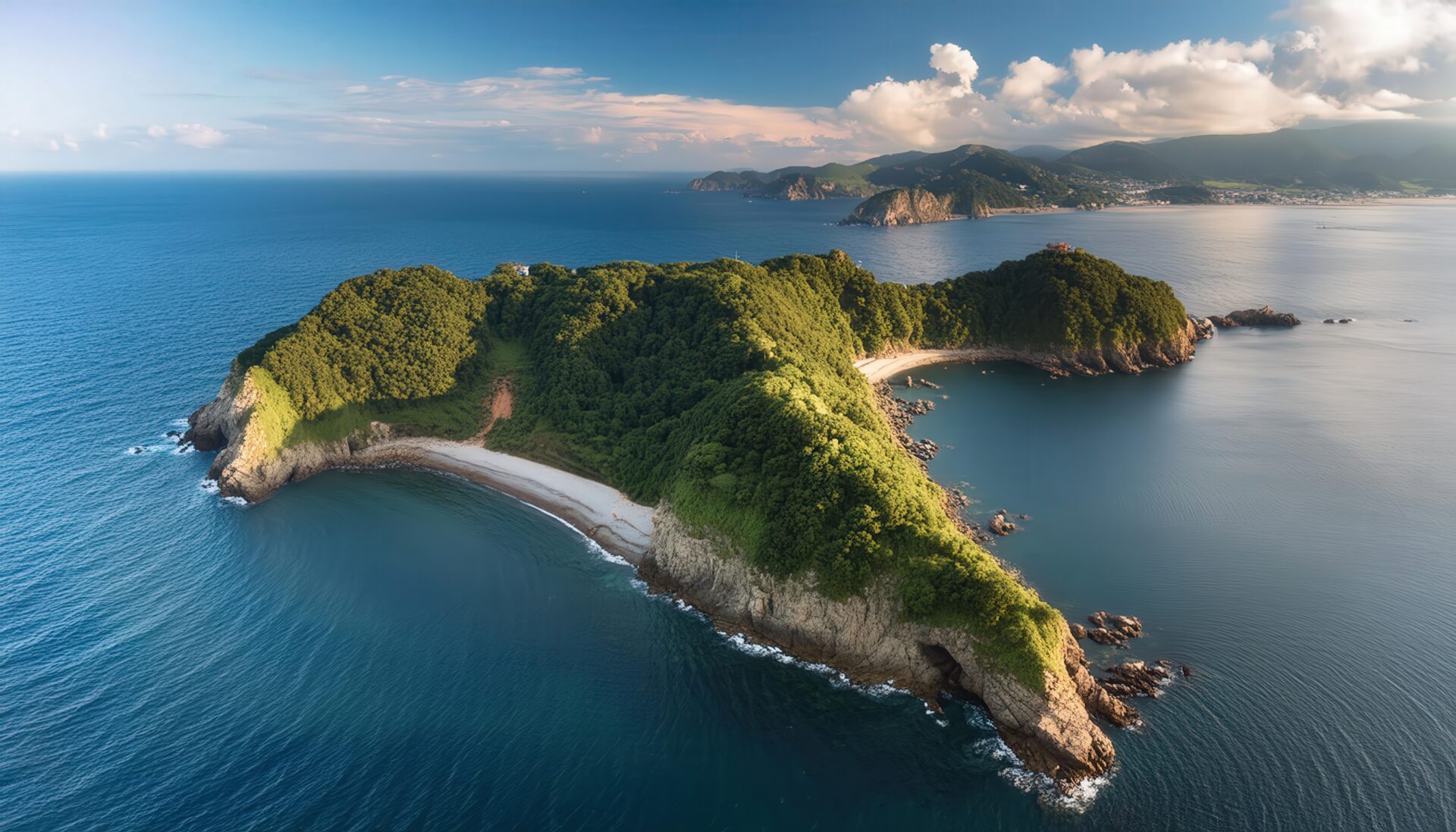 入江に広がる島の風景