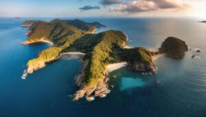 複数の入江と海岸線