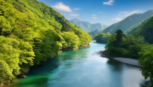 山間を流れる清流